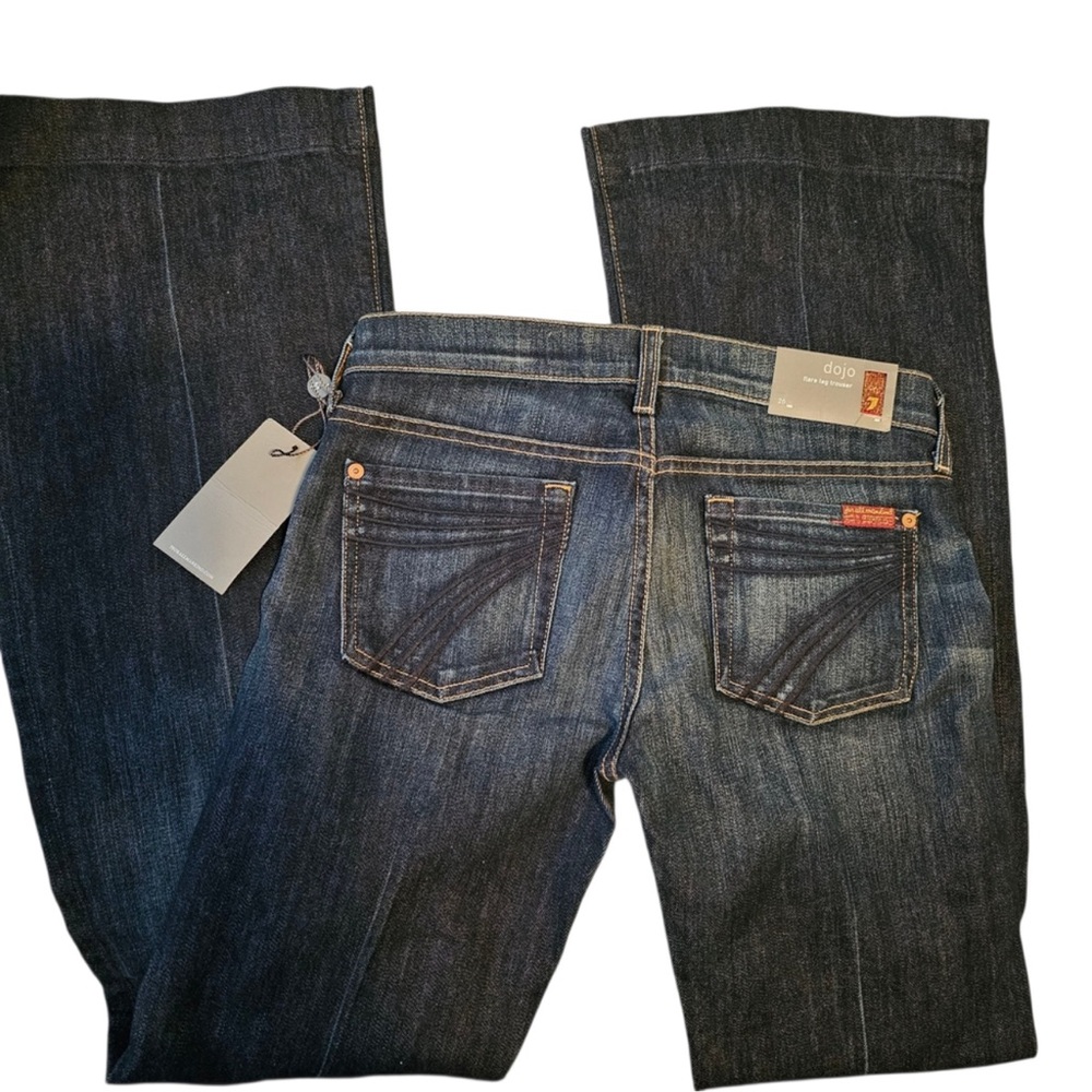 7 For All Mankind Dark Blue Boot Cut Jeans